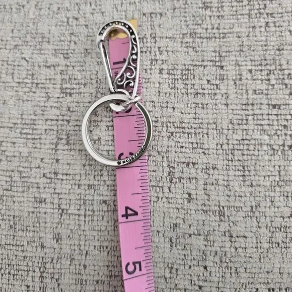 Brighton Vintage Silver Tone Filigree Key Ring Clip Charm - Picture 2 of 5